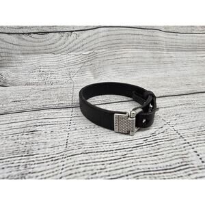 Fossil Mens Leather Band Stainless steel Bracelet
